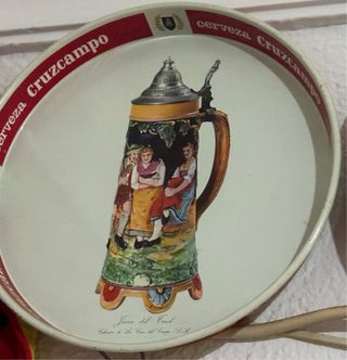 7 Bandejas Cruzcampo Colección Completa 1ª difícil