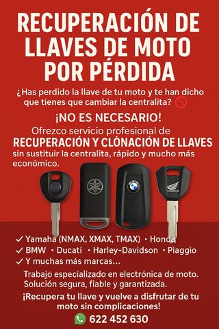 Moto sin llave · Recuperación y clonación ECU