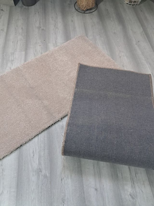 2 Tappeti 60x110 cm Beige e Marrone