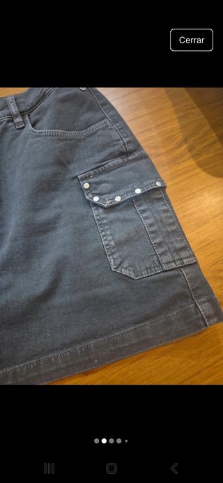 Minifalda vaquera gris con bolsillos