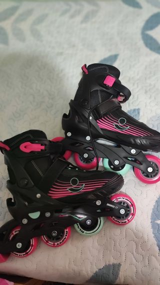 Patines en línea Runfit negros y rosas