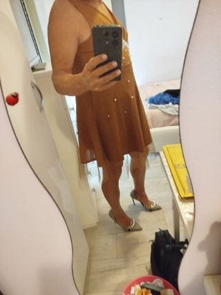 Vestitino corto con tulle, senape