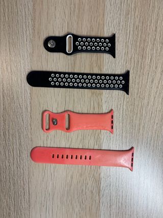 2 Correas Apple Watch Negras y Coral