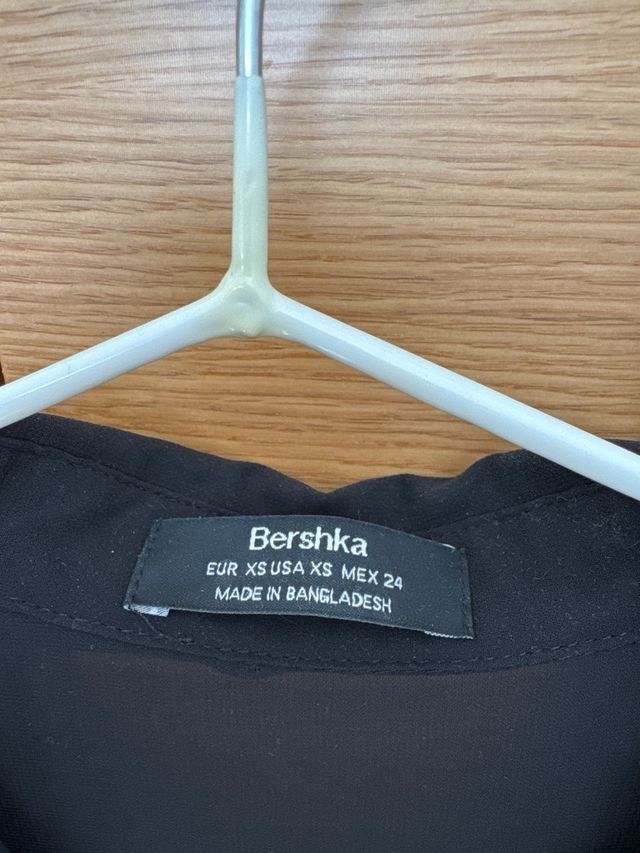 Camisa negra transparente mujer