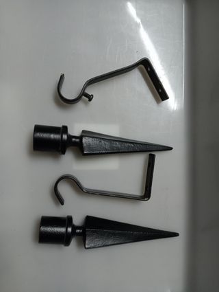 Extremos Barra Cortina Ikea Negro Metal