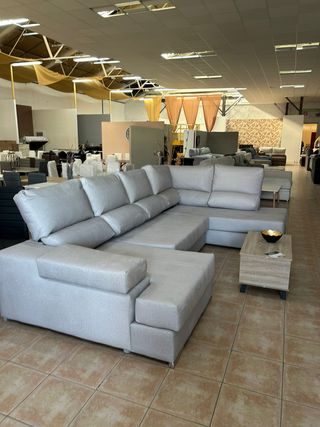 Mega Sofá Rinconera Cama Tela Antimanchas 6 Plazas