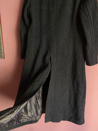Abrigo largo de lana gris oscuro Zara
