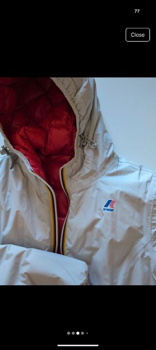 K-Way Cappotto Donna Grigio/Rosso Taglia S