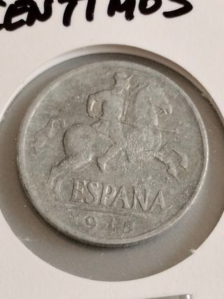 Lote 3 monedas 10 céntimos España 1945