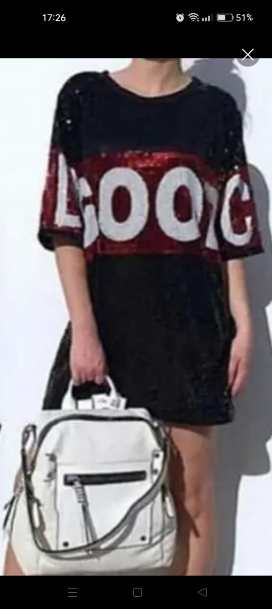 Vestido lentejuelas negro y rojo