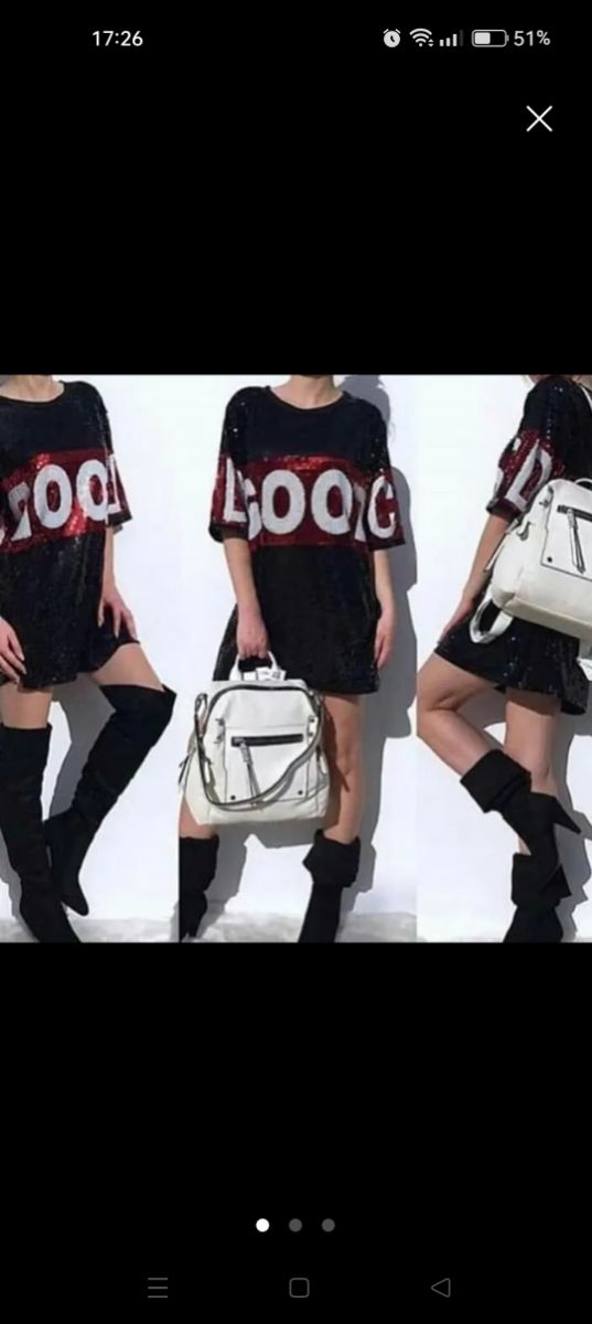 Vestido lentejuelas negro y rojo