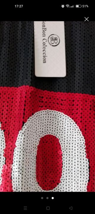 Vestido lentejuelas negro y rojo