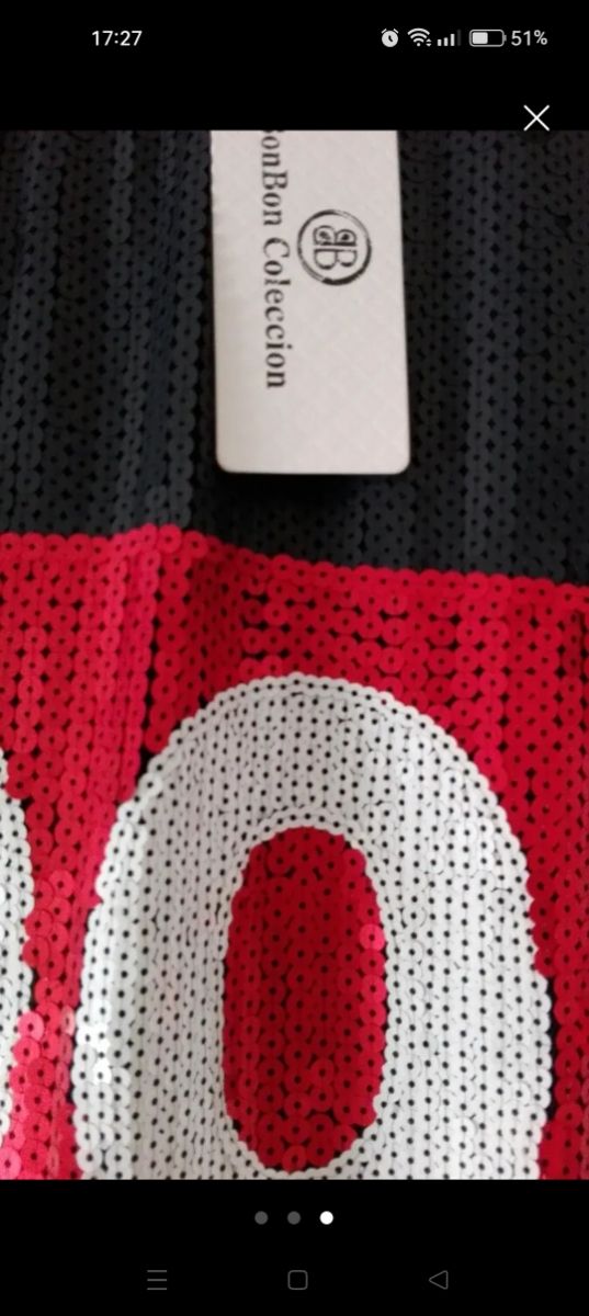 Vestido lentejuelas negro y rojo