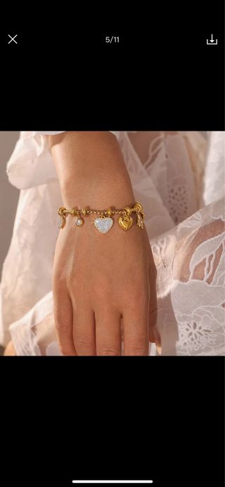 Collar Dorado Corazones y Estrellas