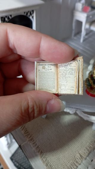 Libro aperto miniatura dollhouse 1:12