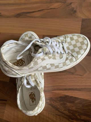 Zapatillas Vans Checkerboard Beige/Blanco