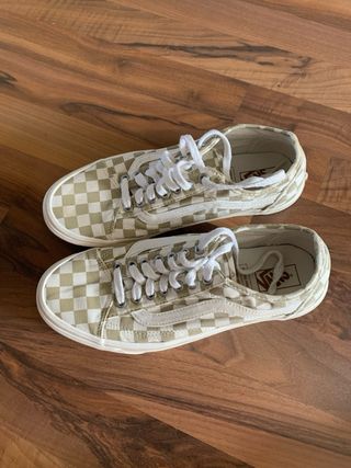 Zapatillas Vans Checkerboard Beige/Blanco