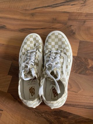 Zapatillas Vans Checkerboard Beige/Blanco