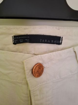 Pantalón vaquero blanco Zara mujer Talla L
