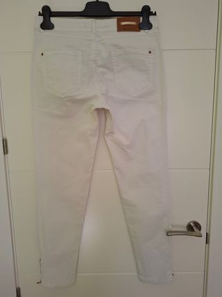 Pantalón vaquero blanco Zara mujer Talla L