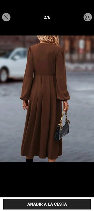 Vestido marrón manga larga