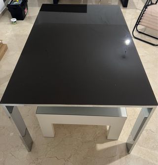 Mesa de comedor cristal y metal