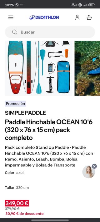 OPORTUNIDAD!Tabla Paddle surf SimplePaddle Ocean
