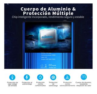 Inversor de corriente para coche GIANDEL 300W
