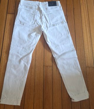 Pantalón Zara Hombre Blanco Roto