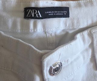Pantalón Zara Hombre Blanco Roto