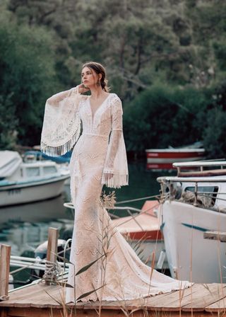 Vestido Novia Ariamo Encaje Boho
