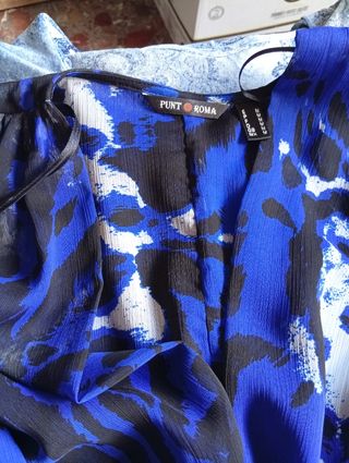 Blusa/Vestido Punt Roma Escote y Lazada Talla M