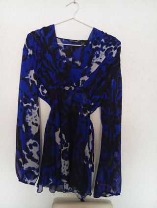 Blusa/Vestido Punt Roma Escote y Lazada Talla M