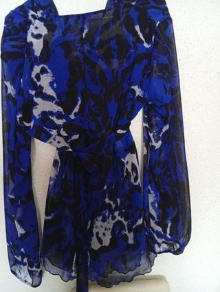 Blusa/Vestido Punt Roma Escote y Lazada Talla M
