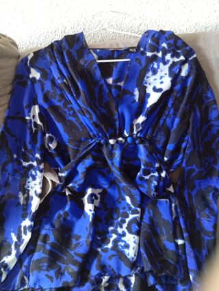 Blusa/Vestido Punt Roma Escote y Lazada Talla M