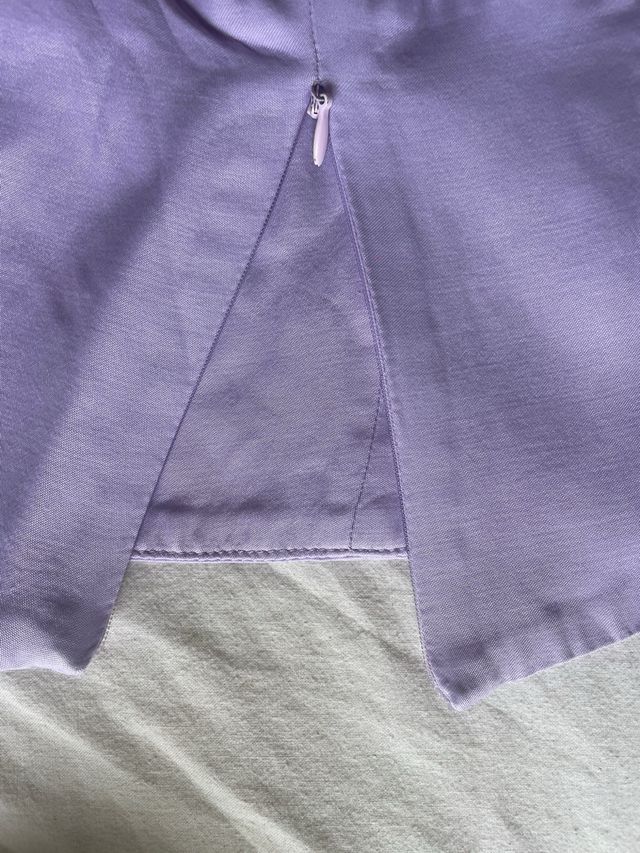Conjunto morado top y falda cuadros
