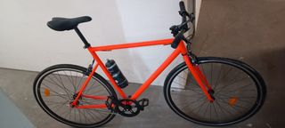 Bicicleta Fixie Elops 500 Naranja talla L