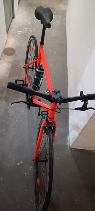 Bicicleta Fixie Elops 500 Naranja talla L