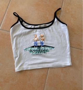 Top blanco vintage bebé bailando 90s summer top 