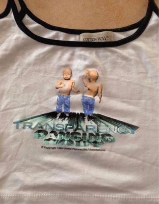 Top blanco vintage bebé bailando 90s summer top 