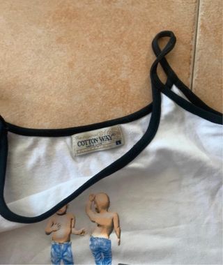 Top blanco vintage bebé bailando 90s summer top 