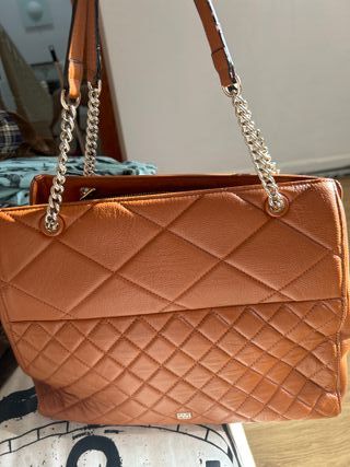 Bolso Gloria Ortiz Marrón Piel Acolchado