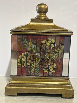 Caja decorativa resina , cristal y espejos.