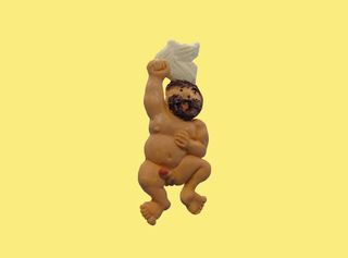 Escultura hombre alegre imán nevera hecho a mano 