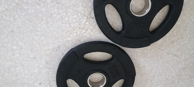Discos Olímpicos 5Kg Caucho |  (Propuesta 2 pesas)