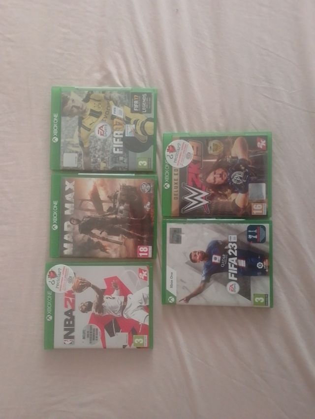 Lote 5 Juegos Xbox One: FIFA, NBA, Mad Max, WWE