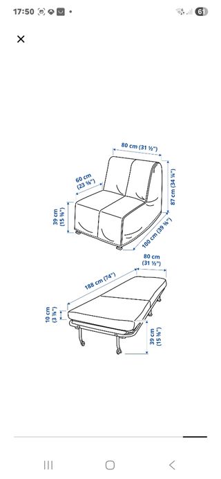 Poltrona letto IKEA, con rivestimento multicolore