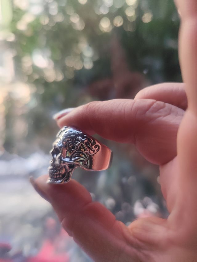 Anillo Calavera Plata 25mm