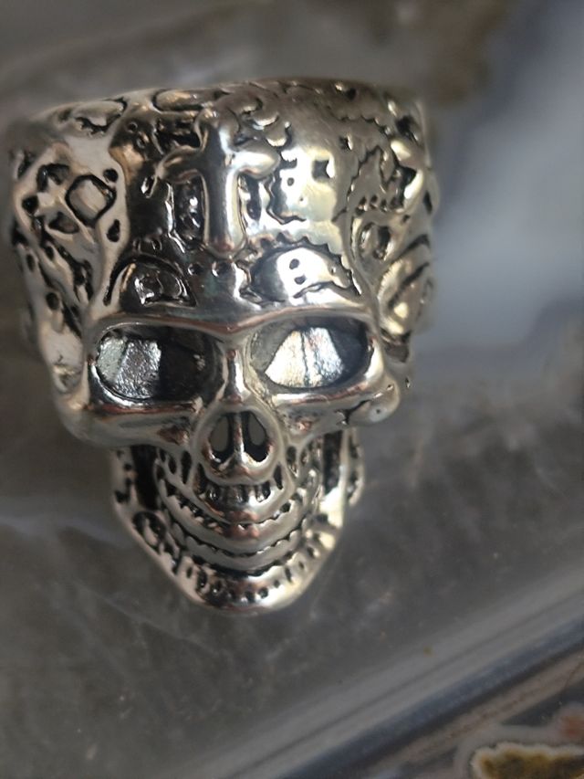 Anillo Calavera Plata 25mm