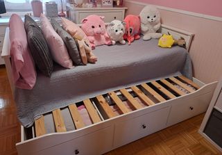 Cama Diván Blanca + colchones 0.80×2.10(1.60×2.10)